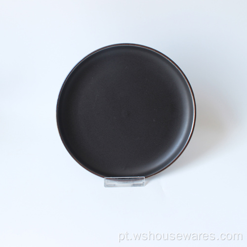 Dinneret de placa redonda de utensílios de mesa cerâmica de grés